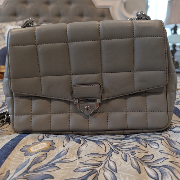 Michael Kors Handbags - Michael Kors Gray Quilted Leather Shoulder Bag